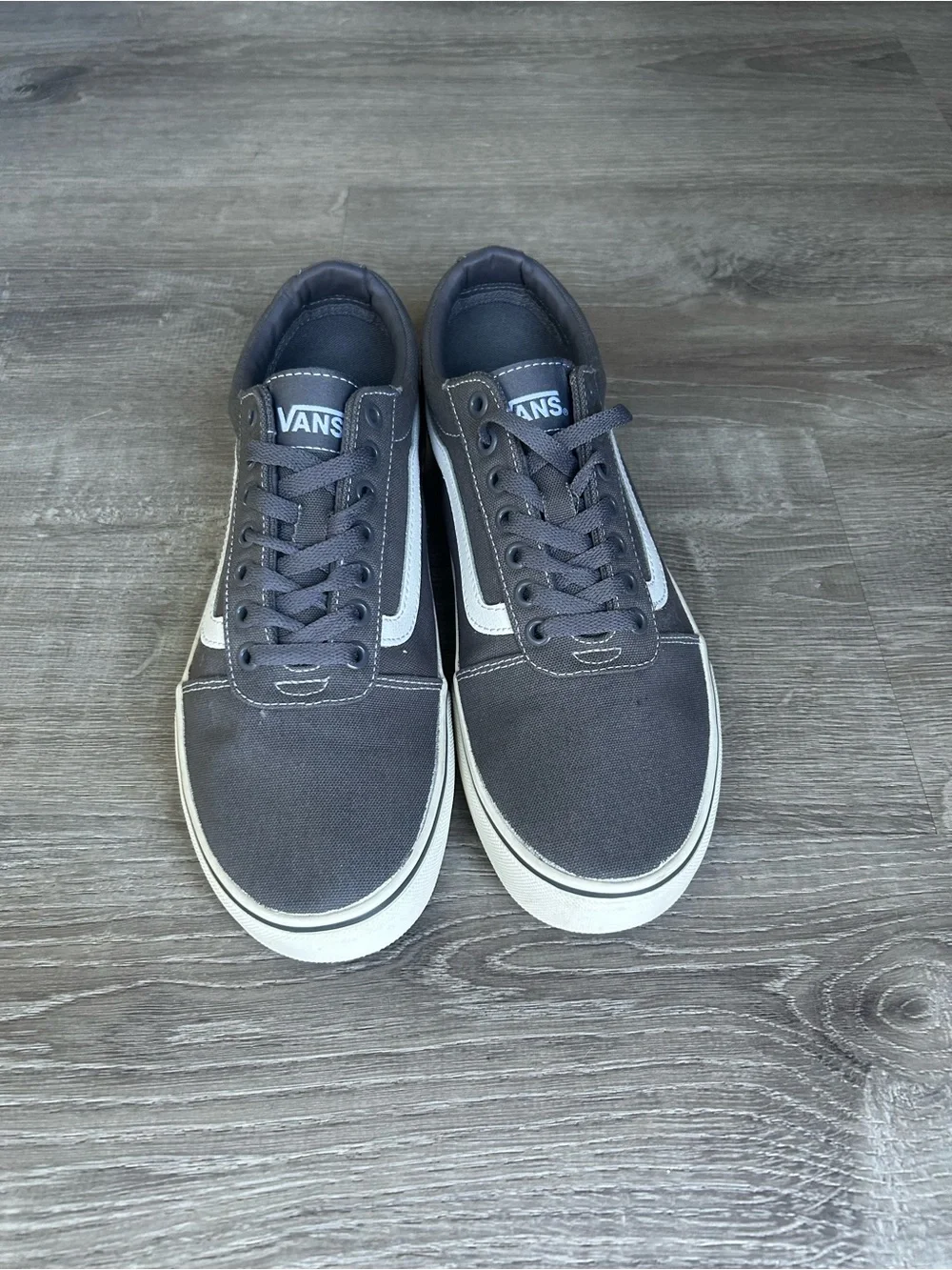 Vans Charcoal Low-Top Skate Sneakers with White Stripe